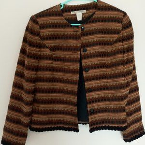 Retro Brown Striped Formal Jacket
